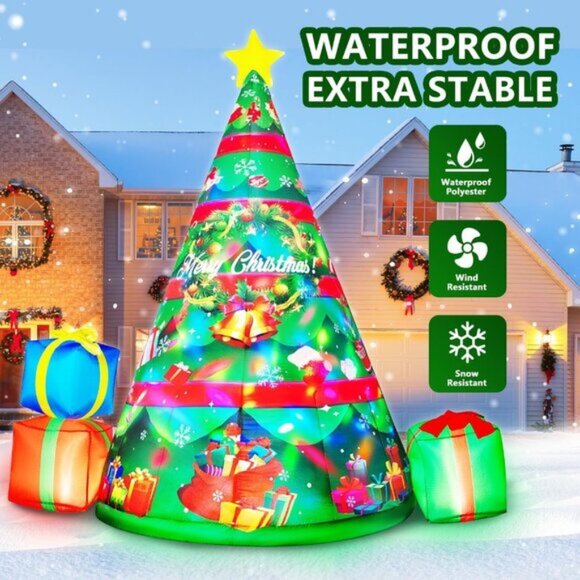 🆕 7 FT Christmas Inflatable Santa Claus Outdoor Gift Bag Blow up LED Decoration - Picture 6 of 7